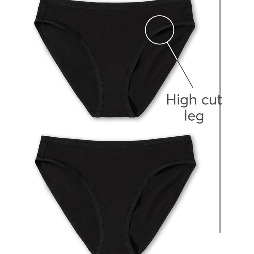 NWT Pact Sz L Organic Cotton Bikini Classic Fit Panties W/ High Cut Leg 2 Pack - Picture 4 of 7